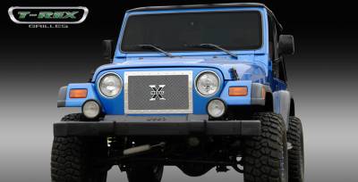 Jeep Wrangler T-Rex X-Metal Series Studded Main Grille - Polished Stainless Steel - 1PC Custom - 6714900