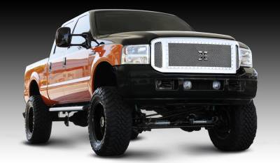 Ford Superduty T-Rex X-Metal Series Studded Main Grille - Polished Stainless Steel - 3PC - 6715610