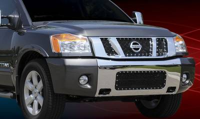 Nissan Titan T-Rex X-Metal Series Studded Main Grille - All Black - 3PC - 6717801