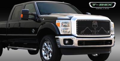 Ford Superduty T-Rex Urban Assault Grunt Studded Main Grille with Soldier - Black OPS Flat Black - 1PC - 7115466