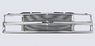 Chevrolet Silverado Street Scene Chrome Grille Shell with 8mm Billet Grille - 950-75546