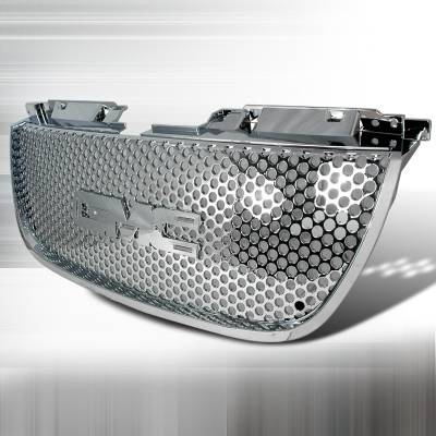 GMC Yukon Spec-D Punch Hole Style Mesh Grille - Chrome - HG-DEN07CO