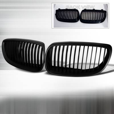 BMW 3 Series Spec-D Front Hood Grille - Black - HG-E9207BB
