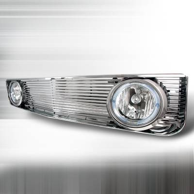 Ford Mustang Spec-D Grille with Halo Fog Lights - Chrome - HG-MST05HFOGCR