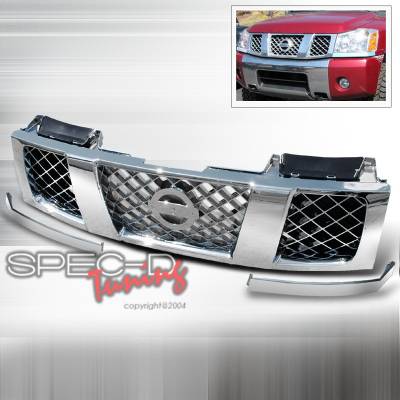 Nissan Titan Spec-D Chrome Grille - HG-TIT04C-TY