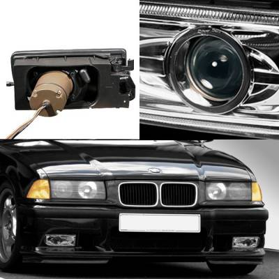 Spyder Auto - BMW 3 Series Spyder Projector Fog Lights - Clear - FL-BE3691-P-C - Image 2