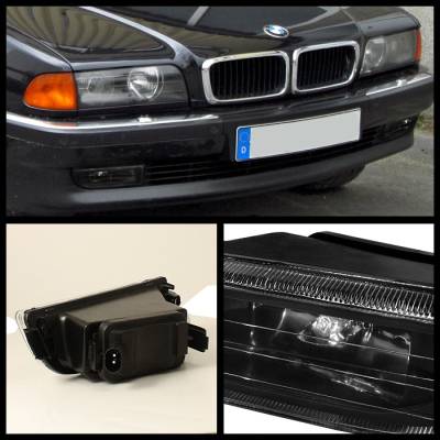 Spyder - BMW 7 Series Spyder Crystal Fog Lights - No Switch - Black - FL-CH-BE3895-BK - Image 2