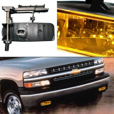 Spyder - Chevrolet Silverado Spyder Fog Lights - No Switch - Yellow - FL-CL-CS99-Y - Image 2