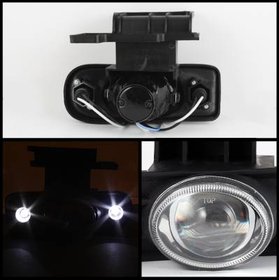 Spyder - Chevrolet Silverado Spyder Halo Projector Fog Lights - Clear - FL-P-CS99-HL - Image 2
