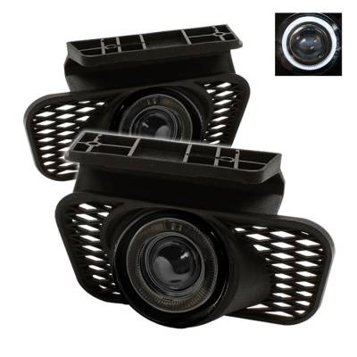 Chevrolet Silverado Spyder Halo Projector Fog Lights - Smoke - FL-P-CSIL03-HL-SM
