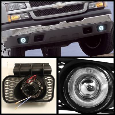 Spyder - Chevrolet Silverado Spyder Halo Projector Fog Lights - Smoke - FL-P-CSIL03-HL-SM - Image 2