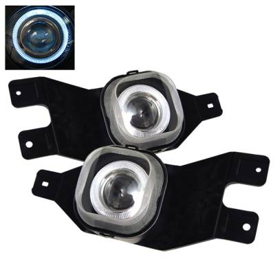 Ford F250 Spyder Halo Projector Fog Lights - Clear - FL-P-FF25001-HL