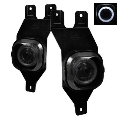 Ford F350 Spyder Halo Projector Fog Lights - Smoke - FL-P-FF25001-HL-SM