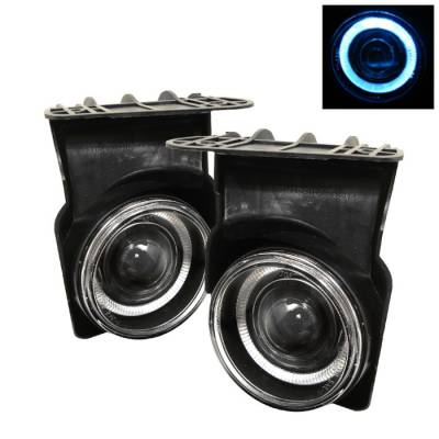 GMC Sierra Spyder Halo Projector Fog Lights - Clear - FL-P-GS03-HL