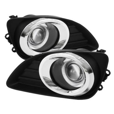 Toyota Camry Spyder Halo Projector Fog Lights - Clear - FL-P-TCAM2010-HL