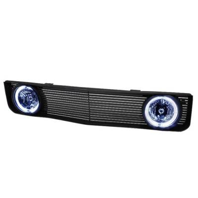 Ford Mustang Spyder Halo Fog Light Version Front Grille - Black - GRI-SP-FM05-BK