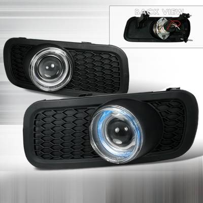 Ford F150 Spec-D Halo Projector Fog Lights - Clear - LFP-F15004H-YL