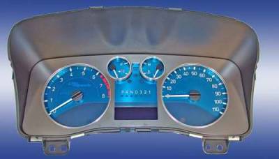 US Speedo Aqua Blue Stainless Steel Gauge Face Kit with White Background and Matching Needles - AQ H3 11