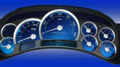 US Speedo Aqua Blue Stainless Steel Gauge Face Kit with White Background and Matching Needles - AQ GM 15