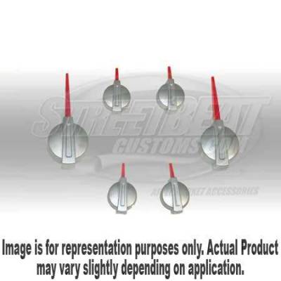 US Speedo 6 Needle Gauge Kit with Satin Hub with Red Needles - NED 042