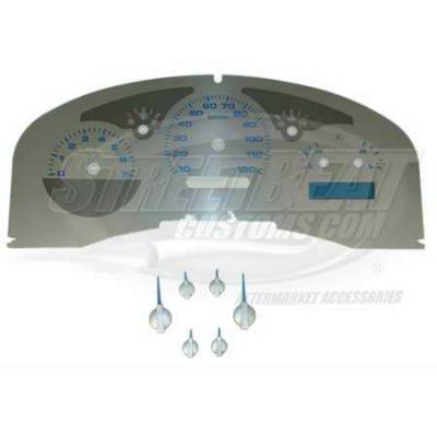 US Speedo Stainless Steel Gauge Face with Blue Back and Color Match Needles - Displays - SS F 06B