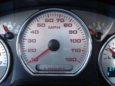 US Speedo Stainless Steel Gauge Face with Red Back and Color Match Needles - Displays - SS F 06R