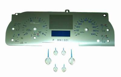 US Speedo Stainless Steel Gauge Face with Blue Back and Color Match Needles - Displays - SS F 09B