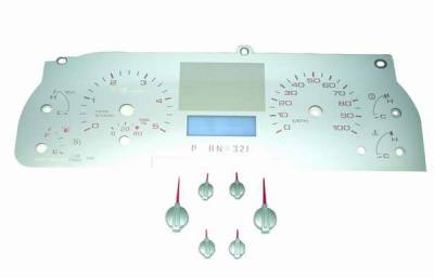 US Speedo Stainless Steel Gauge Face with Red Back and Color Match Needles - Displays - SS F 09R