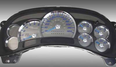 US Speedo Stainless Steel Gauge Face with Blue Back and Color Match Needles - Displays 120 MPH - No Transmission - SS GM 11B