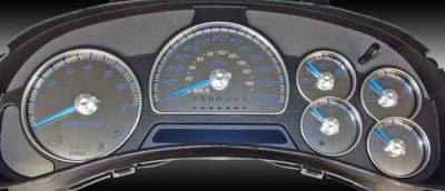 US Speedo Stainless Steel Gauge Face with Blue Back - SS GM 21B