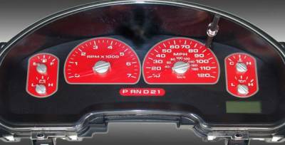 US Speedo Red Exotic Color Gauge Face - Displays MPH - XLT 04 RE