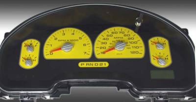 US Speedo Yellow Exotic Color Gauge Face - Displays MPH - XLT 04 YE