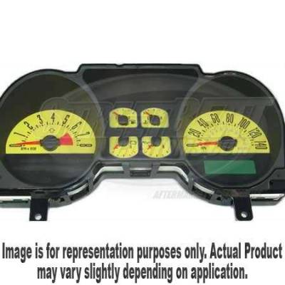 US Speedo Yellow Exotic Color Gauge Face - Displays 140 MPH - 4 Gauges - MUS 084 YE