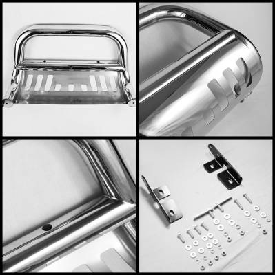 Spyder Auto - Chevrolet Silverado Spyder Bull Bar - Chrome Stainless T-304 - BBR-CS-A02G0400 - Image 2