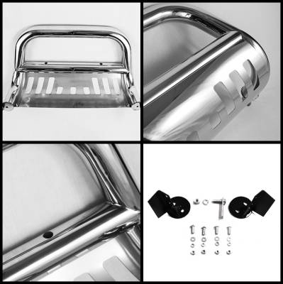 Spyder Auto - Chevrolet Silverado Spyder Bull Bar - Chrome Stainless T-304 - BBR-CS-A02G0407 - Image 2