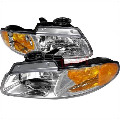Dodge Caravan Spec-D Crystal Housing Headlights - Chrome - 2LH-CAR96-DP