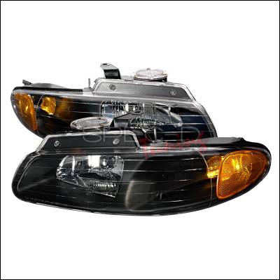 Dodge Caravan Spec-D Crystal Housing Headlights - Black - 2LH-CAR96JM-KS
