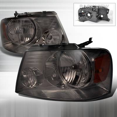 Ford F150 Spec-D Crystal Housing Headlights - Smoke - 2LH-F15004G-RS