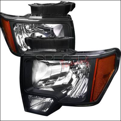 Ford F150 Spec-D Euro Headlight with Black Housing - 2LH-F15009JM-RS