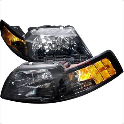 Ford Mustang Spec-D Crystal Housing Headlights - Black - 2LH-MST99JM-DP