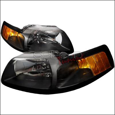 Ford Mustang Spec-D Crystal Housing Headlights - Black - 2LH-MST99JM-RS
