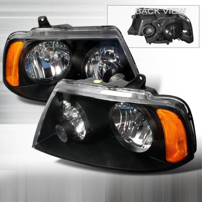 Lincoln Navigator Spec-D Crystal Housing Headlights - Black - 2LH-NAV03JM-KS