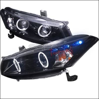 Honda Accord Spec-D Black Housing Projector Headlights - Smoked Lens Gloss - 2LHP-ACD082G-TM