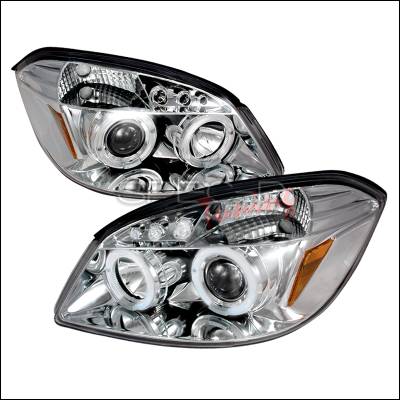 Chevrolet Cobalt Spec-D Halo LED Projector Headlights - Chrome - 2LHP-COB05-TM