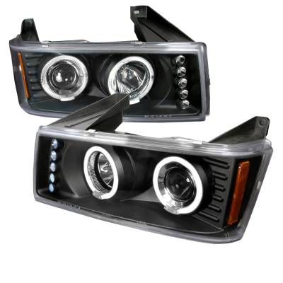 Chevrolet Colorado Spec-D Halo LED Projector Headlights - Black - 2LHP-COL04HJM-TM