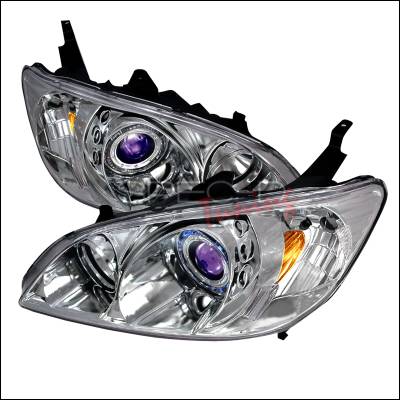 Honda Civic Spec-D Halo Projector Headlights - Chrome - 2LHP-CV04B-KS