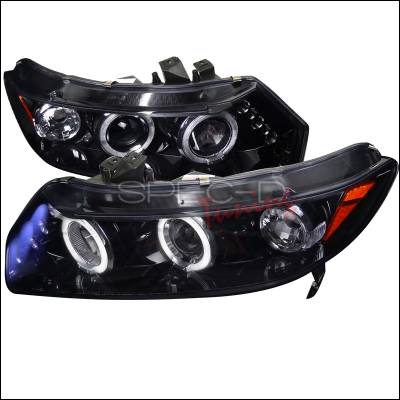 Honda Civic Spec-D Black Housing Projector Headlights - Smoked Lens Gloss - 2LHP-CV062G-TM