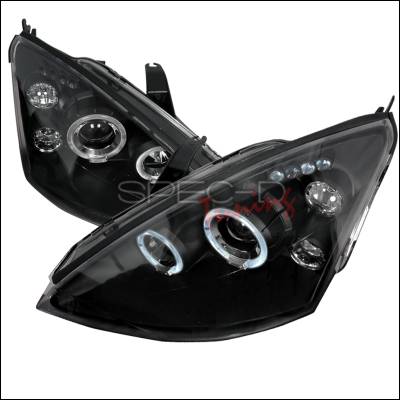 Ford Focus Spec-D Halo LED Projector Headlights - Black - 2LHP-FOC00JM-TM