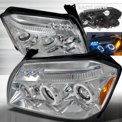 Dodge Magnum Spec-D Halo LED Projector Headlights - Chrome - 2LHP-MAG05-TM