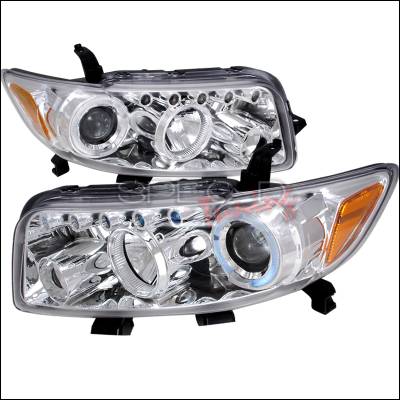 Scion xB Spec-D R8 Style Halo LED Projector - Chrome - 2LHP-XB08-TM